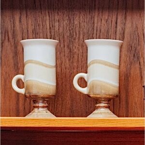 Vintage Made-In-Japan Footed Coffee Mugs (pair)
